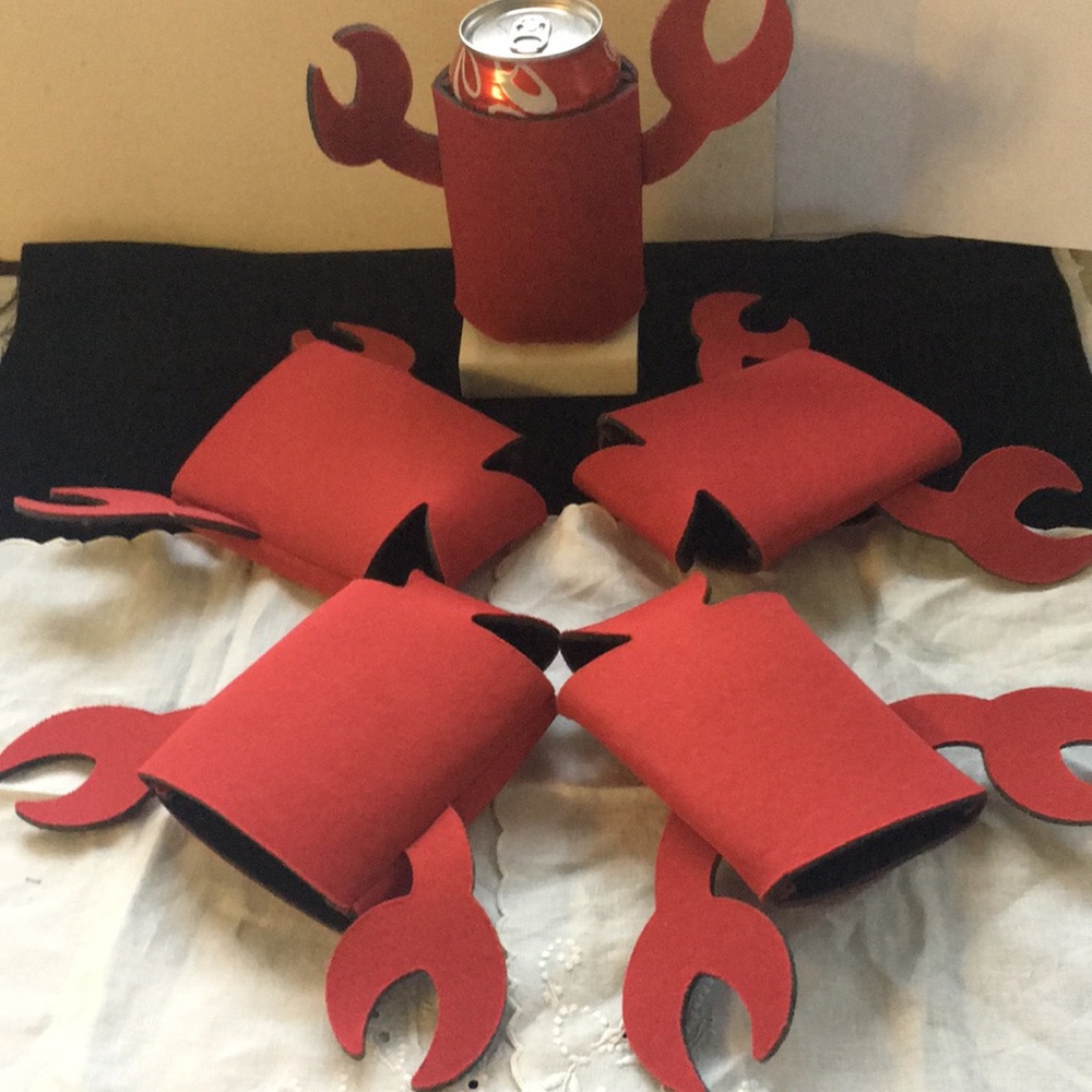 5 Crab Koozie, Red